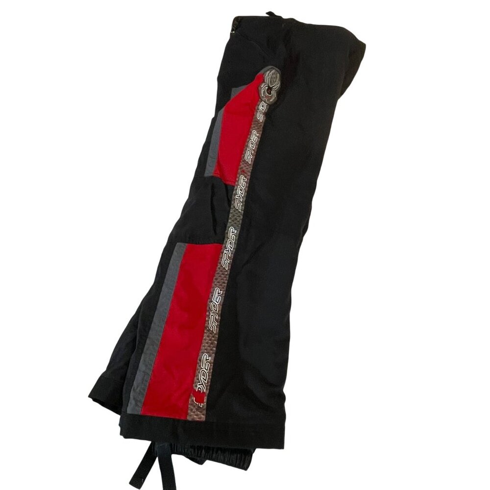 Spyder Boys Vintage Ski Pants Black Red Size 18 Winter Sport Medium - Picture 2 of 11